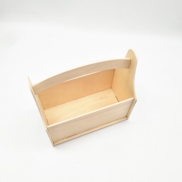 Custom Unfinished Wood Tool Box With Handel Wood Garden Caddy Kits For Kids DIY