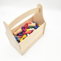 Custom Unfinished Wood Tool Box With Handel Wood Garden Caddy Kits For Kids DIY