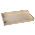 5 piece Set of Rectangular Shape Wood Trays for Crafts with Cut Out Handles