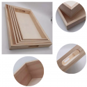 5 piece Set of Rectangular Shape Wood Trays for Crafts with Cut Out Handles