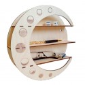 Hot Product Wood Crafts for Wall decoration Laser Cutting Wooden Moon shape shelf