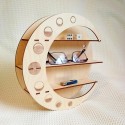 Hot Product Wood Crafts for Wall decoration Laser Cutting Wooden Moon shape shelf