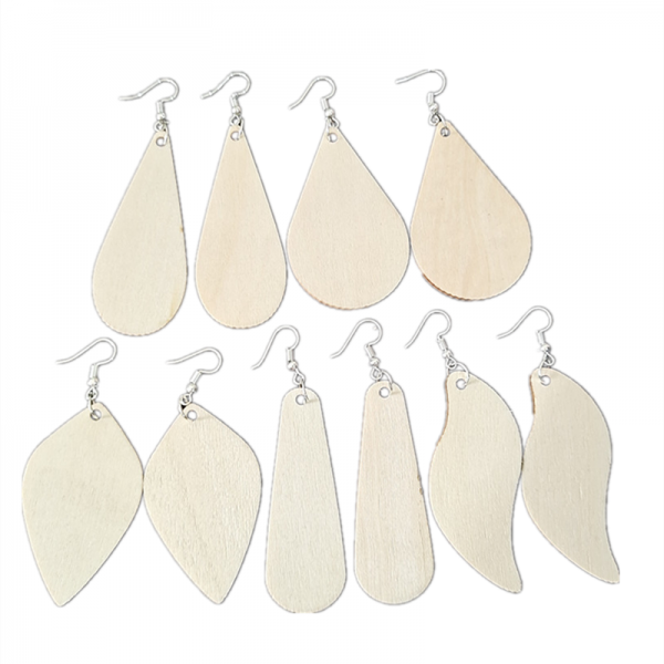 50 pieces of unfinished wooden earring decoration accessories are blank pieces of wood