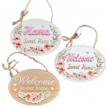 European style wooden doorplate wood welcome sign board for front door Home decoration