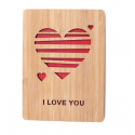 Customized New Design Handmade Bamboo Wooden Greeting Thank You Card For Valentines Day Birthday Anniversary Gift