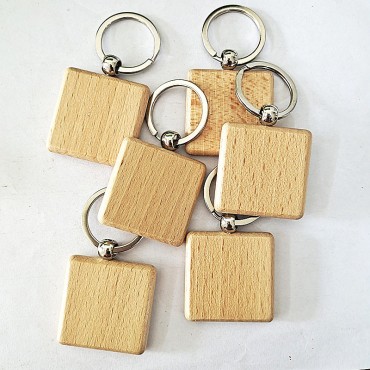 Wooden Handicrafts  Blank Wooden square shaped Key Chain