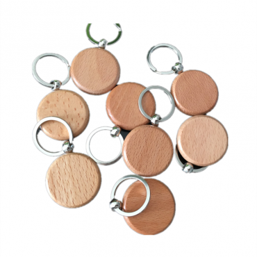 Wooden Handicrafts circle Blank Wooden Key Chain