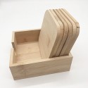 Wooden blank  bamboo coasters with box