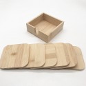 Wooden blank  bamboo coasters with box