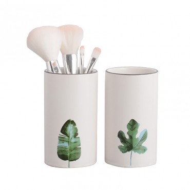 Green plant ins desktop ceramic makeup brush pen eyeliner storage holder