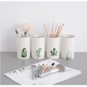 Green plant ins desktop ceramic makeup brush pen eyeliner storage holder