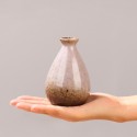 Creative handmade White big belly mini ceramic flower bottle vase