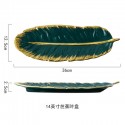 Ins wind light luxury shooting props feather ceramic jewelry storage tray