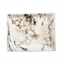 Nordic ins wedding marble gold ceramic craft jewelry makeup storage dish