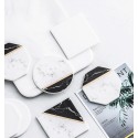 Nordic LOGO custom ceramic marble pattern cup coaster cork mat insulation non-slip tea coaster