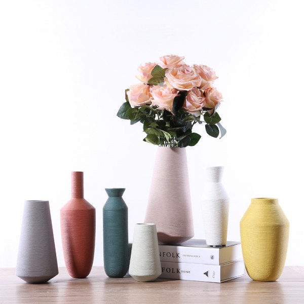 wholesale Ins modern minimalist decoration Nordic designer soft ceramic vase