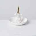 Nordic ins ceramic crafts golden unicorn jewelry storage holder