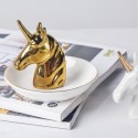 Nordic ins ceramic crafts golden unicorn jewelry storage holder