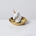 Nordic ins ceramic crafts golden unicorn jewelry storage holder