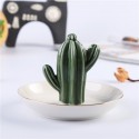 decorative ceramic crafts electroplating cactus plating storage jewelry holder