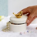 European wedding hand gift ceramic bird gold-plated jewelry ring storage candy box