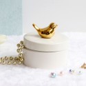 European wedding hand gift ceramic bird gold-plated jewelry ring storage candy box