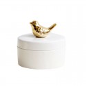 European wedding hand gift ceramic bird gold-plated jewelry ring storage candy box