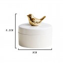 European wedding hand gift ceramic bird gold-plated jewelry ring storage candy box