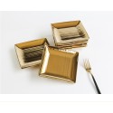 European luxury hotel tableware plating gold ceramic square dish