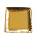 European luxury hotel tableware plating gold ceramic square dish