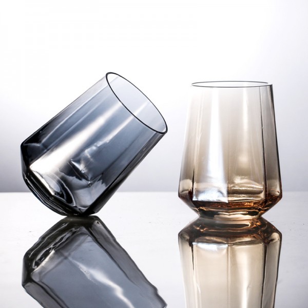 Wholesale home gift drinking Crystal Octagonal Glass Water Cup