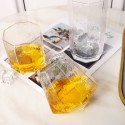 Diamond-shaped glass creative wine whiskey household crystal beer glass