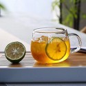 Custom office transparent and convenient high temperature resistant three-piece glass water tea cup