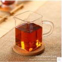 Handicraft heat-resistant sea single layer glass tea square rectangular fair cup