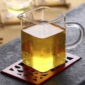 Handicraft heat-resistant sea single layer glass tea square rectangular fair cup