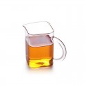 Handicraft heat-resistant sea single layer glass tea square rectangular fair cup