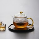 Japanese style high borosilicate heat-resistant hammered glass liner filter boiling Kung Fu tea flower teapot