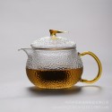 Japanese style high borosilicate heat-resistant hammered glass liner filter boiling Kung Fu tea flower teapot