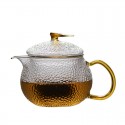 Japanese style high borosilicate heat-resistant hammered glass liner filter boiling Kung Fu tea flower teapot