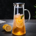 1500ml high borosilicate heat-resistant stainless steel filter glass cold kettle wholesale glass teapot with lid