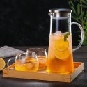 1500ml high borosilicate heat-resistant stainless steel filter glass cold kettle wholesale glass teapot with lid