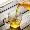 Vertical striped glass sketch household kung fu transparent tea drinking master cup