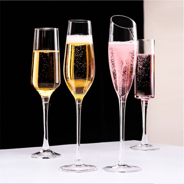 custom LOGO Lead-free crystal glass sparkling wine flute champagne goblet