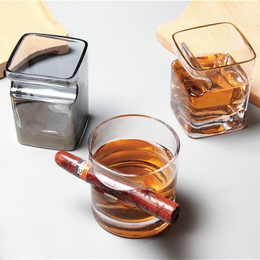 Wholesale Crystal Glas Gift Box Thick Bottom Whiskey Liquor Cigar Cup