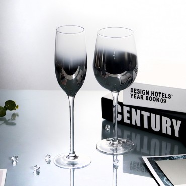 gradient silver gray tall plexiglass restaurant electroplating crystal wine glass