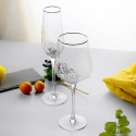 New style retro hammered glass hotel decoration diamond wine crystal glass plating goblet