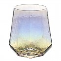 New style retro hammered glass hotel decoration diamond wine crystal glass plating goblet