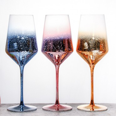 starry sky color red wine decoration crystal glass goblet