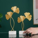 ins light luxury golden wrought iron ginkgo leaf wine cabinet soft decoration