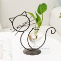 Simple Cat Iron Flower Hydroponic Arrangement Vase